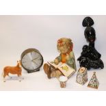 Group of mixed collectables, comprising a large Geobel Hummel figure of a girl reading a book,