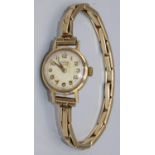 Tudor Royal - lady's 9ct gold hand wound wristwatch, signed champagne Arabic dial with two piece