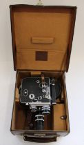 Paillard Bolex H16 F25 movie camera complete with leather case and tripod