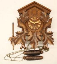 Hubert Herr, Triberg, Germany - Late C20th Black Forest Cuckoo clock, stained and carved light
