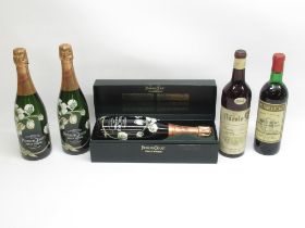 Barolo , Chateau du Roy 1971, 2 bottles of Perrier Jouet Champagne Brut 1999 and a boxed bottle of