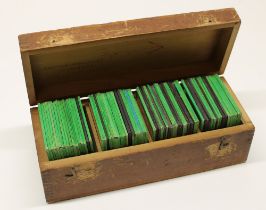 Selection of early C20th diaspositive monochrome glass magic lantern slides, mainly topographicals