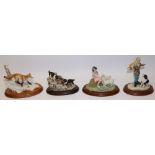 Border Fine Arts figural groups: Scarecrow Scallywags B0085, Snowy Trail FT03, and Pet Lambs