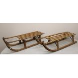 Two Davos beech sledges