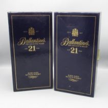 Two Ballantines 21 year old Rare Aged Scotch Whisky, 43%vol 70cl