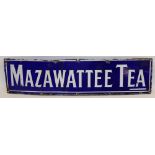 Blue 'Mazawattee Tea' enamel sign, 60.5cm x `5cm