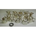Collection of EPNS & Silver plate coffee/tea pots inc. Walker and Hall and a metal garland of