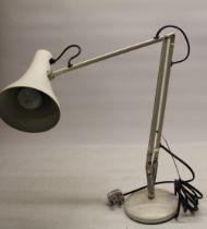 Herbert Terry & Sons type Anglepoise lamp in cream finish on round base H65cm approx