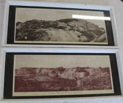 Pair of framed photographs of the 'FORT of VAUX at Verdun. Size 72cmx31cm
