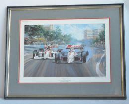 "Mansell's Paradise", limited edition print by Alan Fearnley (300/855) and signed in pencil by the