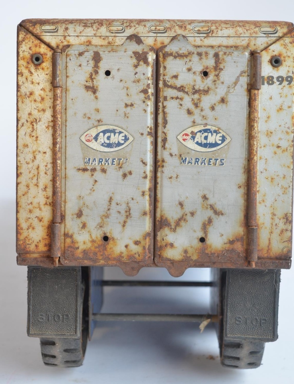 Vintage 1960's Marx tinplate truck and trailer model, "ACME Markets", cab number 1511, trailer - Image 5 of 7