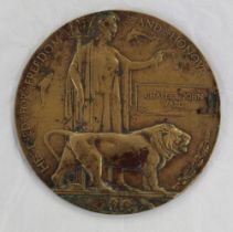 WWI Death Penny given to the family of CHARLES JOHN WARD