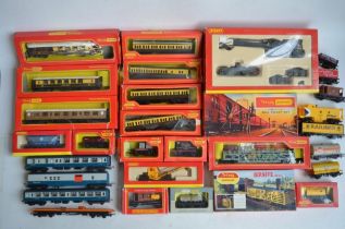 Collection of Hornby, Hornby Tri-Ang and Tri-Ang Wrenn passenger coaches and goods wagons to include