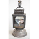 Albert Butine SNCF French railway carbide lantern, circa 1920-30s. Fixed carry handle, stamped top