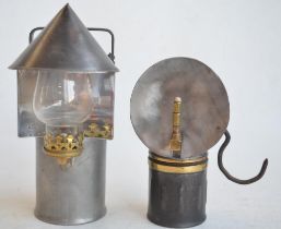 Two vintage carbide lamps to include an example from The Premier Lamp & Engineering Co Ltd of