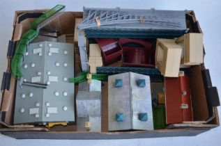 Collection of OO gauge railway accessories, track, power controllers, buildings etc. 2 boxes