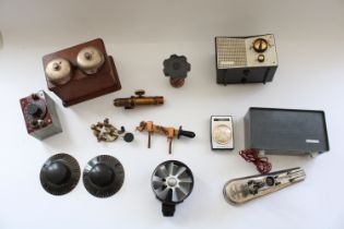 Selection of communication and electronic and misc. equipment incl. Morse telegraph keys, Dummy