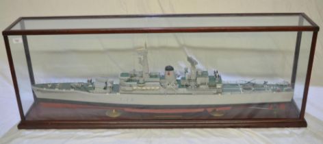 Large well built cased 1/96 scale static model of the Royal Navy batch 2 updated Exocet equipped