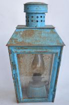 Vintage outdoor paraffin fuelled railway number takers lamp. H63cm
