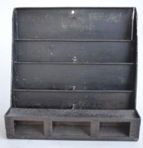 Vintage steel LNWR letter rack, W29.4xD13.1xH28.7cm.