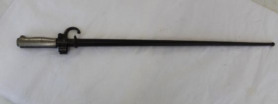 French 1886 pattern Lebel Rifle Bayonet. Numbers on quillon. in original scabbard. The blade has
