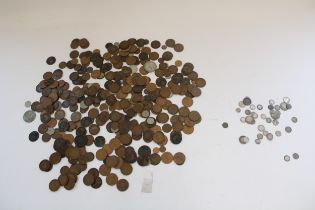 Collection of copper and cupro nickel GB and world coinage with some C18th examples together with