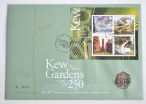 Royal Mint 2009 Kew Gardens FDC with Kew 50 pence piece.