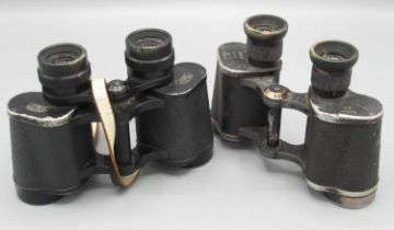 WWII bmk kf Dienstglas 6 x 30 H/6400 binoculars serial no. 82509 and Carl Zeiss Jena Jenoptem 6 x