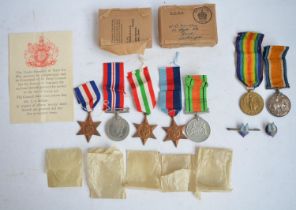 Collection of medals to Sgt F.W.Dunkley to include 5 World War II medals (1939-45 Star, Italy