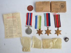 Collection of World War II medals to R.B.Dunkley to include 1939-45 Star, Atlantic Star, Burma