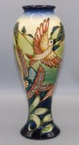 Moorcroft Pottery: Lark Ascending pattern vase, designed by Philip Gibson, numbered 253/350, dated