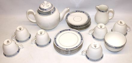Royal Worcester Beaufort tea ware, comprising teapot, six trios, milk jug, sugar bowl (qty)