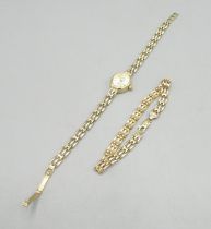 Sovereign - ladies gold quartz wristwatch and matching bracelet, signed gold tone dial with