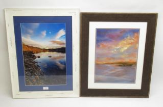 A. Cluny (British Contemporary); Scottish Sunrise, oil on board, signed, and a colour photograph