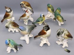 Collection Karl Ens porcelain models of birds, max. H16cm (7)