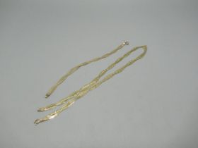 9ct yellow gold fine twist necklace and matching bracelet, both stamped 9kt, L41cm, 8.3g