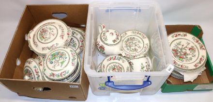 Quantity of Johnson Bros Indian tree dinner and teaware, incl. dinner plates, teapot, coffee pot,