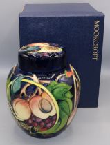 Moorcroft Pottery: Queen's Choice ginger jar, designed by Emma Bossons, dated 2000, H21cm, with box