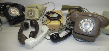 GPO 776 EET 79/1 brown telephone, similar black telephone commemorating The Silver Jubilee, GPO SA