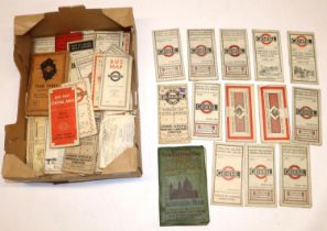Collection of early C20th century London General and London Underground folding pocket bus route