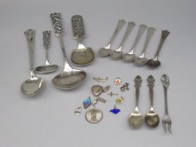 Norwegian Silver - two spoons with plaited handles, stamped David-Andersen, another with pierced