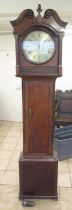 James Bown, Matlock - late C18th oak eight day longcase clock, signed and engraved 13" brass dial