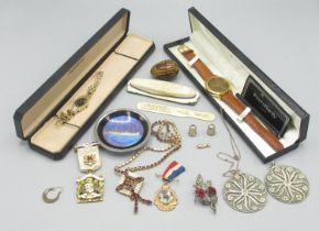 Geo.V silver gilt and enamel masonic jewel, Royal Masonic Institute For Girls Steward 1926 medal,