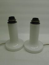 Pair 1970s Holmegaard Parasol lamp bases designed by Michael Bang, missing original domed covers,