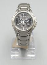 Citizen Eco-Drive H500 titanium chronograph wristwatch with date, serial no. 591030502 D44.7mm