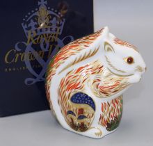 Royal Crown Derby paperweight, Stoney Middleton Squirrel, John Sinclair exclusive, with box