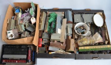 Collection of OO gauge railway models, scenic accessories, Dublo 3 rail track, power controllers