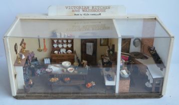 Victorian kitchen and washroom, homemade atmospheric and detailed model with removeable clear
