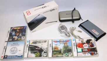 Nintendo DS Lite D-63760 hand-held games console, and five DS games