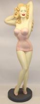 Large modern 1950s style composition model of a pin up girl, H91cm